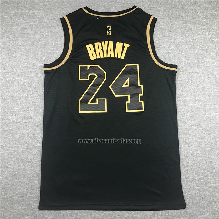 Camiseta Golden Edition Los Angeles Lakers Kobe Bryant NO 24 Negro